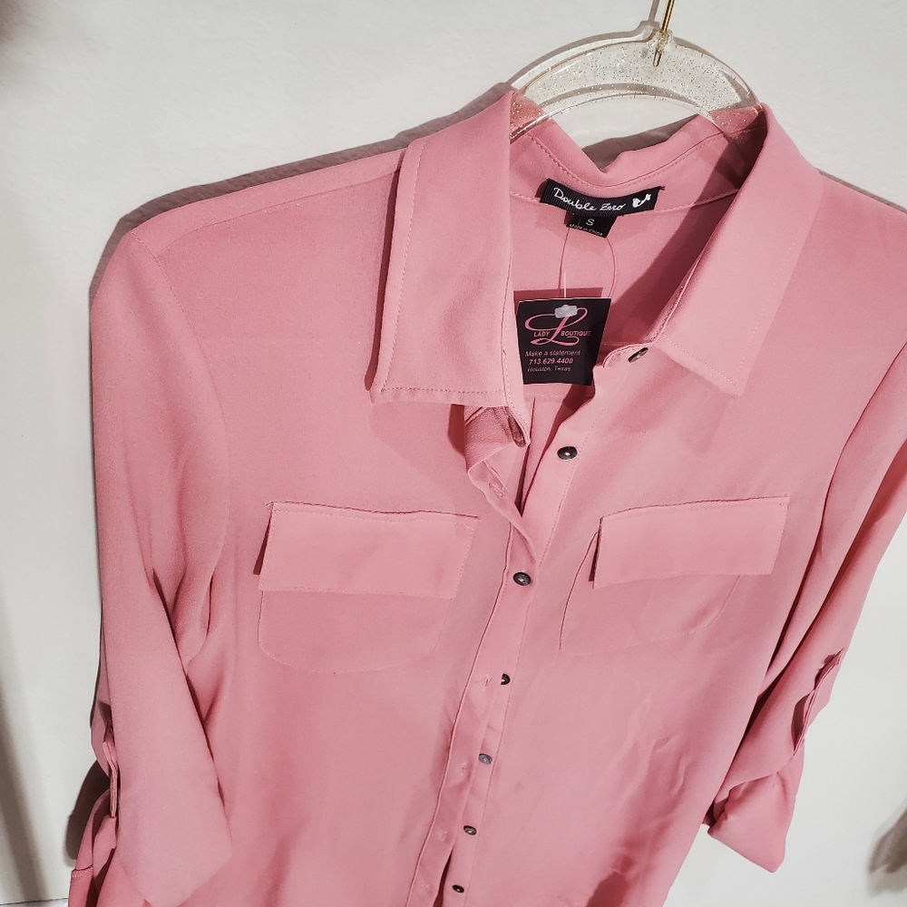 Pink flowy top